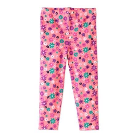 Baby Girls Floral Print Leggings- Coral Peach