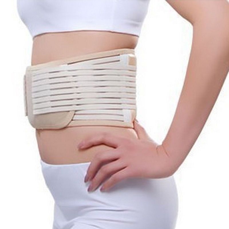 1Pcs Adjustable Neoprene Double Pull Lumbar Support Lower Back Belt Brace Pain Relief Band Waist Belt(#Beige)