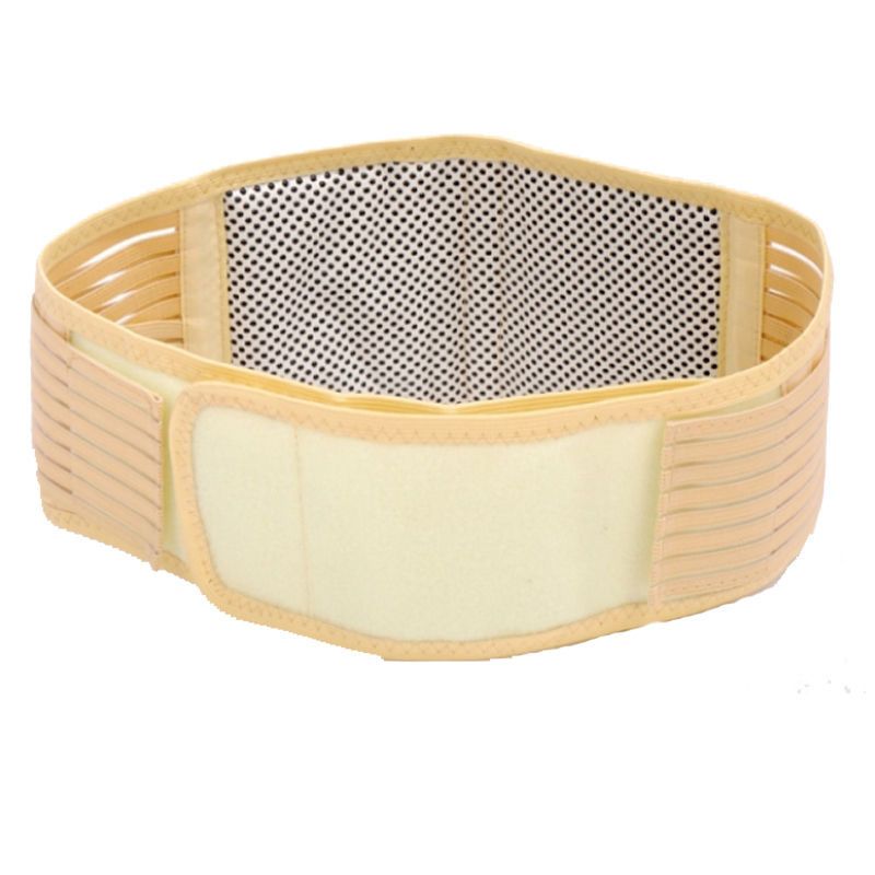1Pcs Adjustable Neoprene Double Pull Lumbar Support Lower Back Belt Brace Pain Relief Band Waist Belt(#Beige)