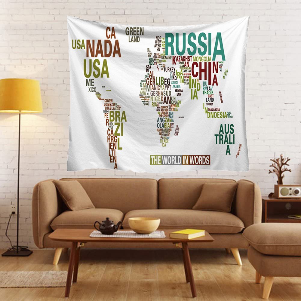 Wall Art Home Decor World Map Hanging Tapestry