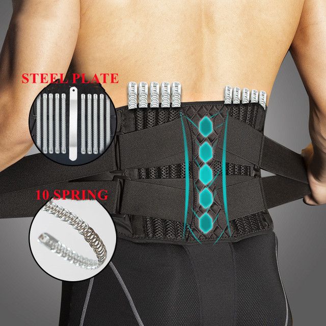 Medical Back Brace Waist Trainer Belt Spine Support Men Women Breathable Lumbar Corset Orthopedic Faja Lumbar Hombre Gym Belts(#black)