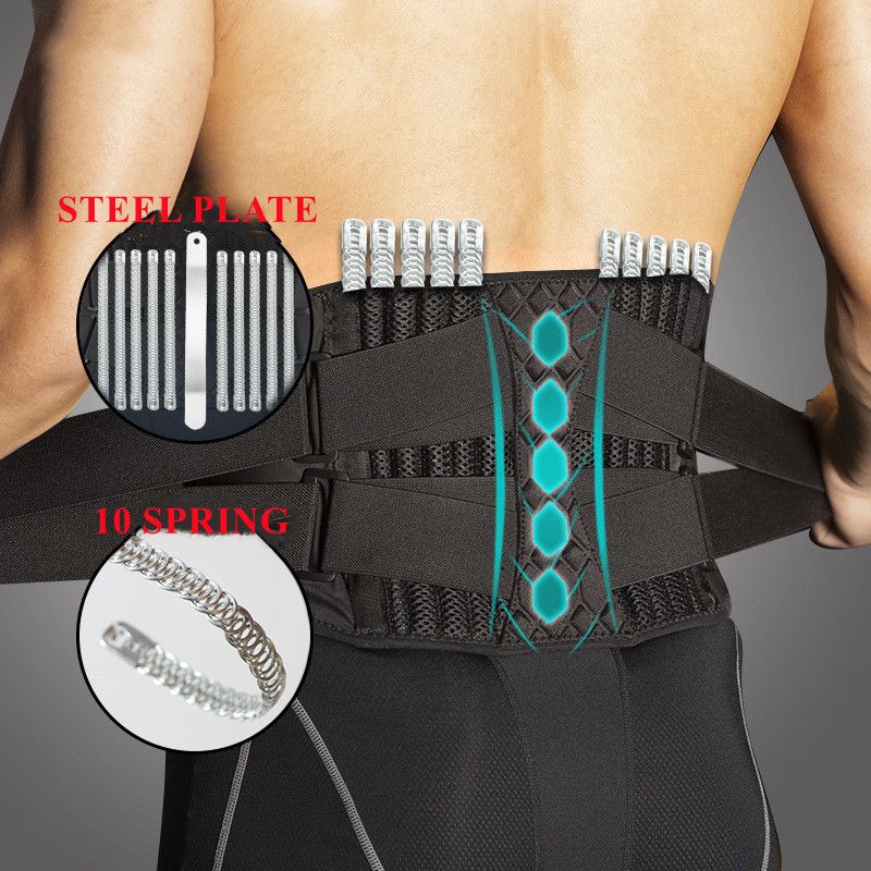 Medical Back Brace Waist Trainer Belt Spine Support Men Women Breathable Lumbar Corset Orthopedic Faja Lumbar Hombre Gym Belts(#black)