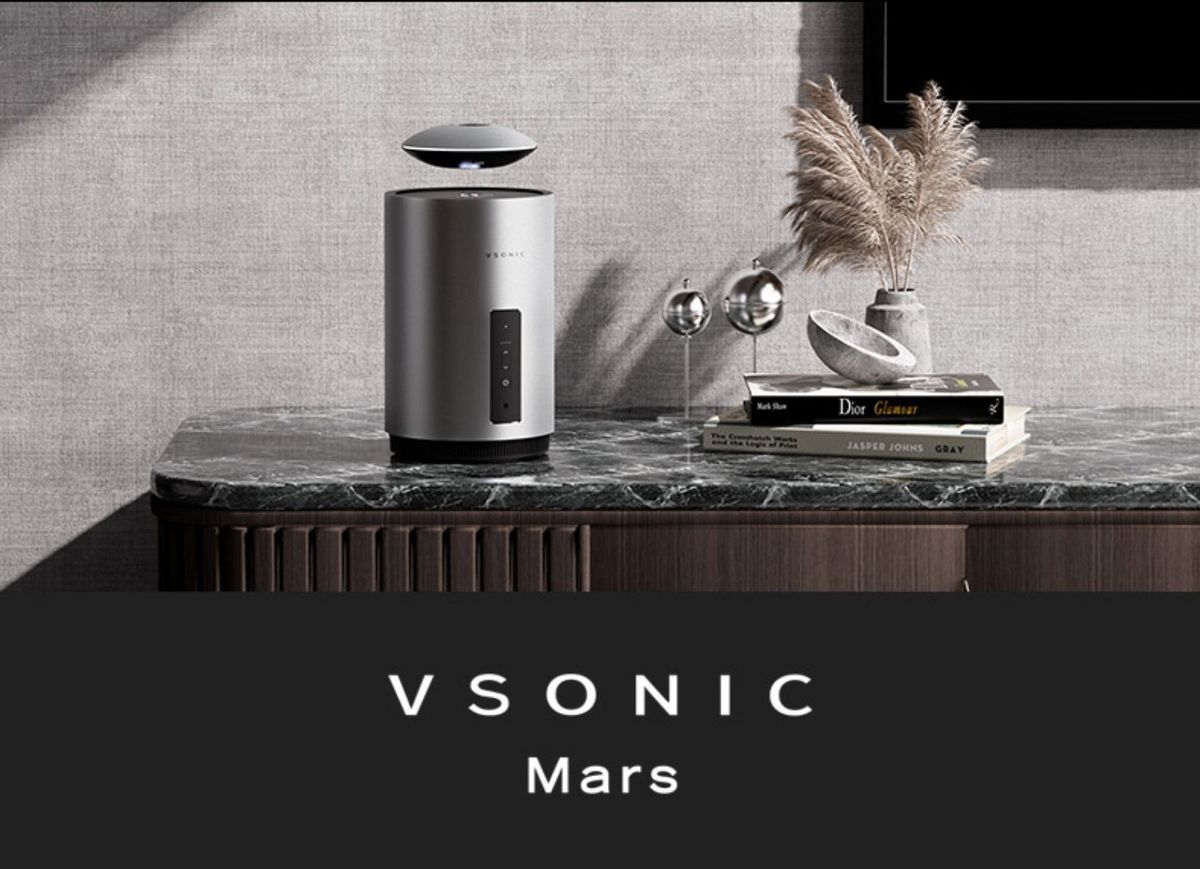 A/VSONIC Mars Maglev UFO Auto Lift Home Desktop Wireless Bluetooth Speaker Grey