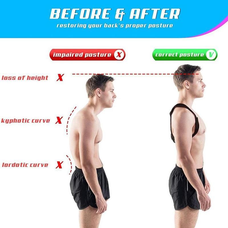 Invisible Back Posture Corrector Shoulder Posture Orthotics Corset Spine Support Belt Correction Humpback Brace Fixation Strap(#Black)