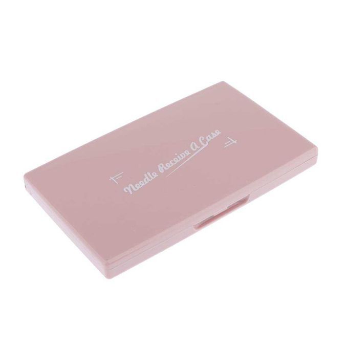 Pink Plastic Magnetic  Holder Pin Cushion Box DIY Home Sewing