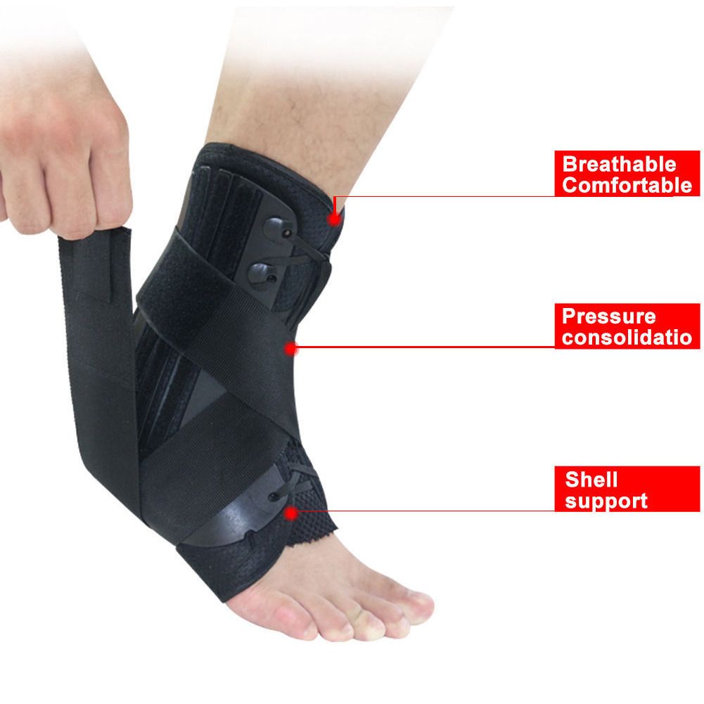 Pain Ankle Brace Guard Lace Up Sport Pad Support Adjustable