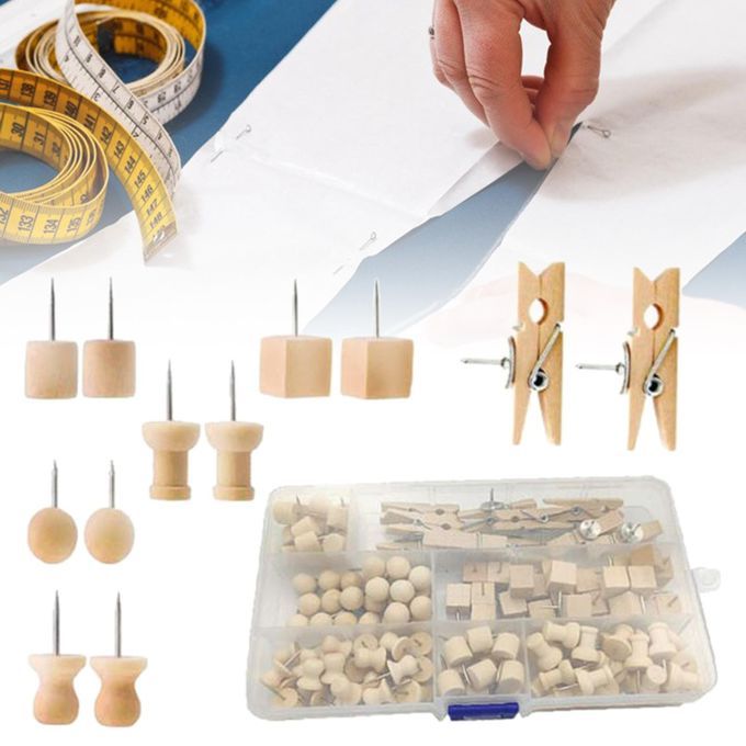 135 Pieces Wood Push Pins Thumb Tacks Kit With Clips Pushpins For Cork