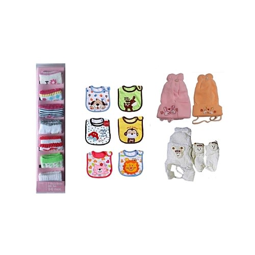 Child Of Mine By Carter's Baby Socks 7 Pairs + Bib 6 Pairs + Caps 3 Pairs -