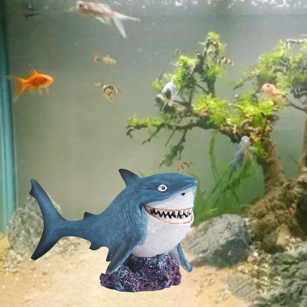 Fish And Shrimp Breeding Rock Stone Shelter Cave Fish Tank Pond Blue