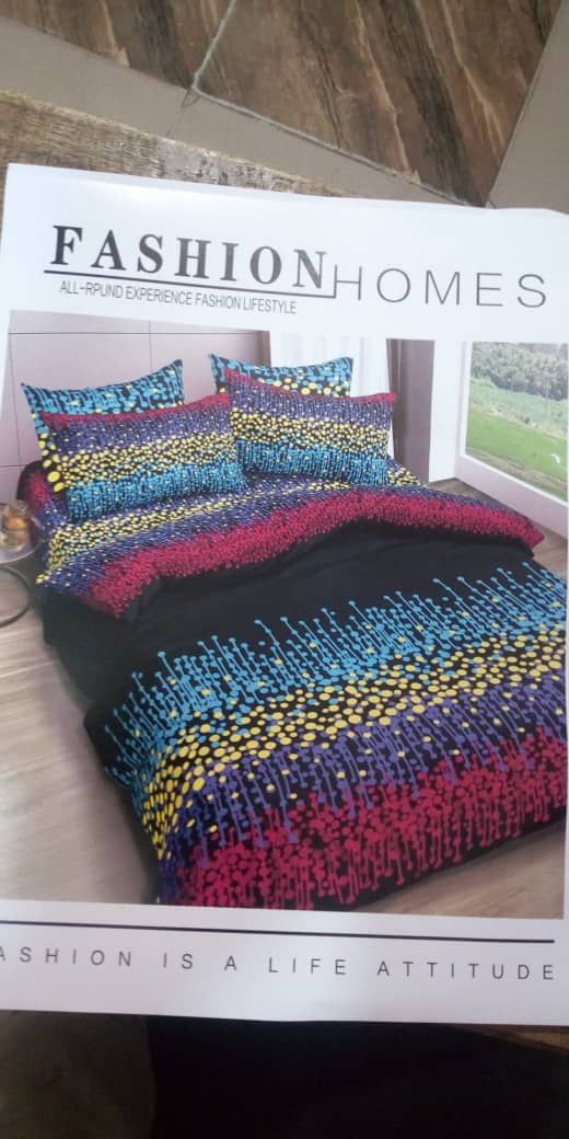 Full Yardage Quality Bed Spread With Four Pillow Cases - Multi Colour
