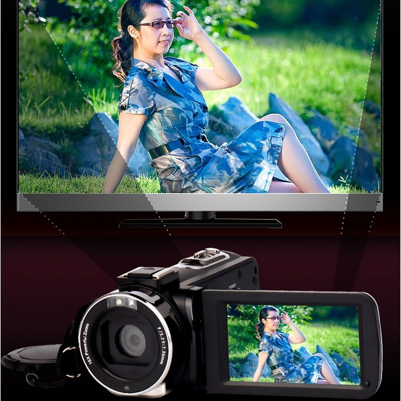 4K HD Night Vision 48MP Home WiFi Live Camcorder DV Digital Camera, Style:Hood +  Microphone