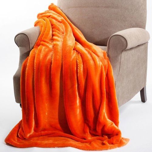 Flannel Blanket Bed Sheet/Comforter -Orange