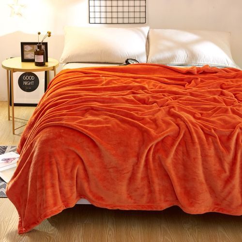 Flannel Blanket Bed Sheet/Comforter -Orange