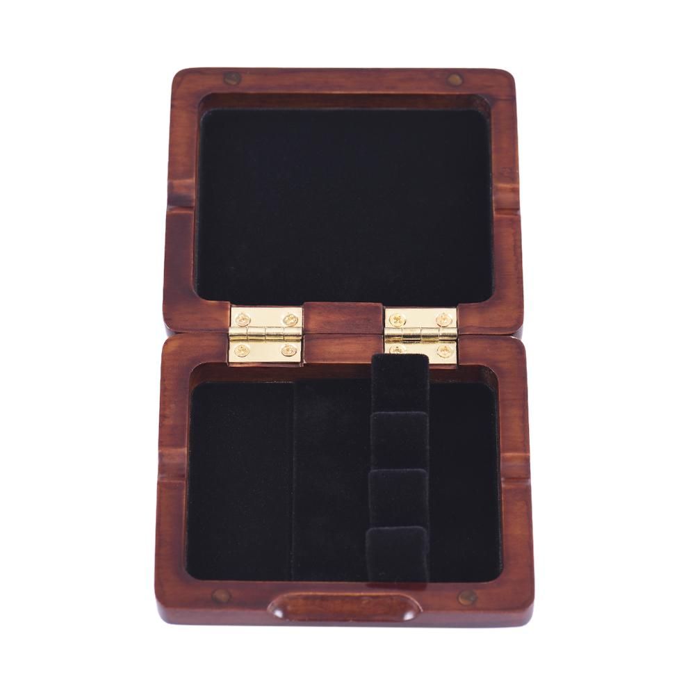 Wooden Bassoon Reed Case Maroon Hand Carved Bassoon Reed Box for 3pcs Reeds