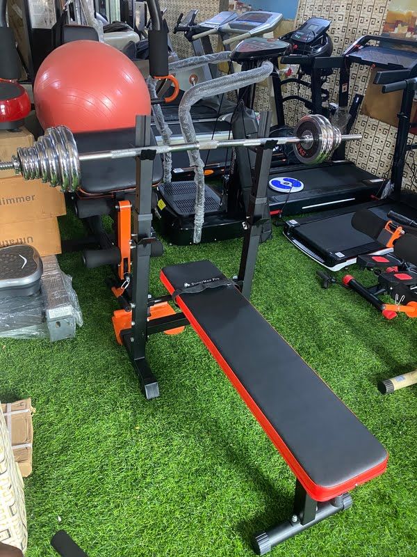 ADJUSTABLE STANDARD WEIGHT BENCH WITH 30KG BARBELL