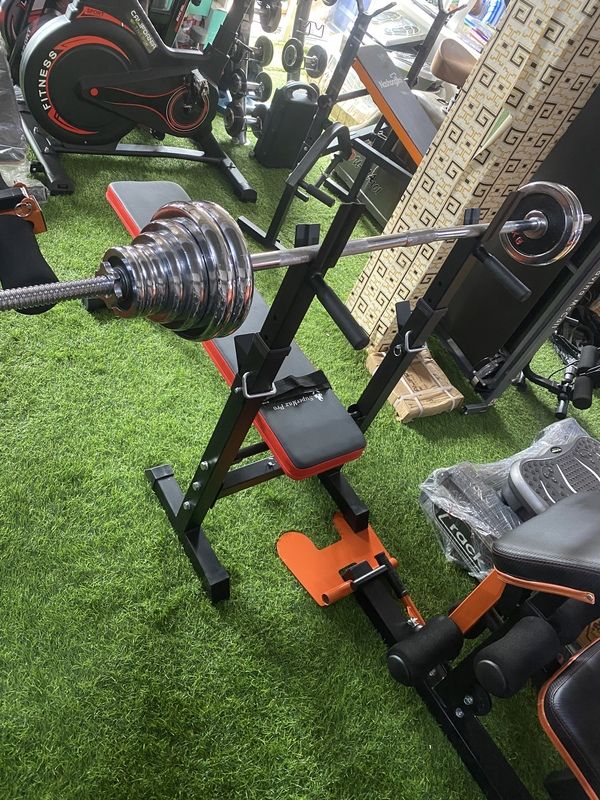 ADJUSTABLE STANDARD WEIGHT BENCH WITH 30KG BARBELL