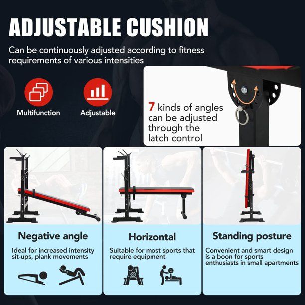 ADJUSTABLE STANDARD WEIGHT BENCH WITH 30KG BARBELL
