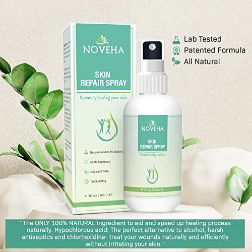 NOVEHA Natural Hypochlorous Acid First Aid Spray  Safe  NonT