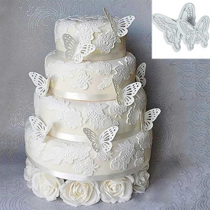 2PCS Lot Hot Butterfly Cake Mould Fondant Decorating Cookie