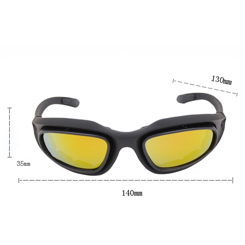 Polarized UV400 Tactical Goggles C5 Shooting Glasses 4 Lens