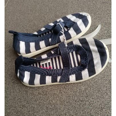 Stripped Flat Shoes For Toddlers -  Blue And White