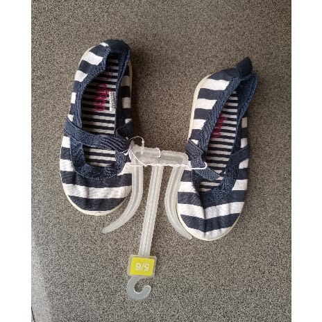 Stripped Flat Shoes For Toddlers -  Blue And White