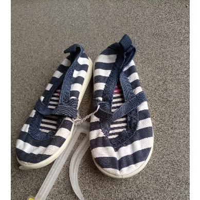Stripped Flat Shoes For Toddlers -  Blue And White