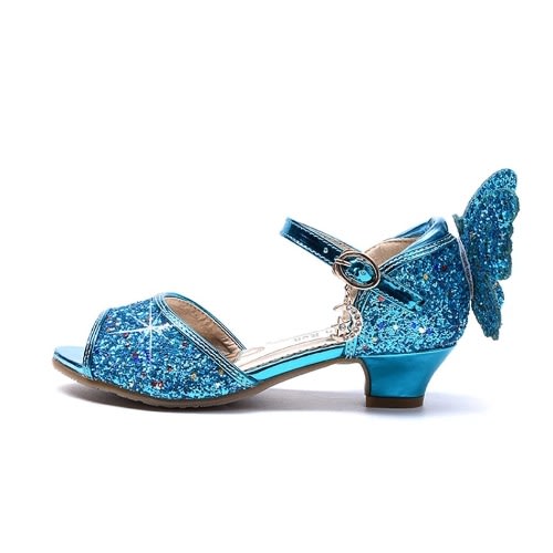 Glittery Butterfly Heels- Teal Green
