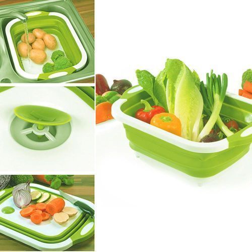 3 IN 1 Foldable Chopping Board With Drainage Basket And Dish Washer For Every Homes