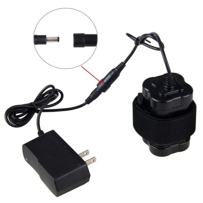 Black Rechargeable 12000mAh 8.4V 4x18650 Battery Pack with 8.4 V Charger for Bike Light