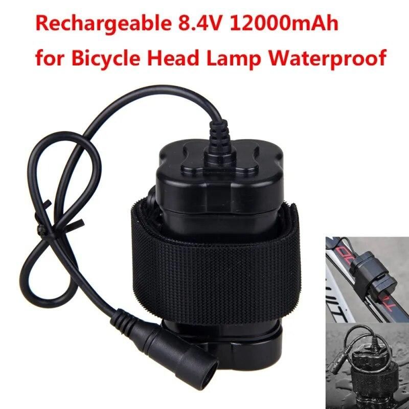 Black Rechargeable 12000mAh 8.4V 4x18650 Battery Pack with 8.4 V Charger for Bike Light
