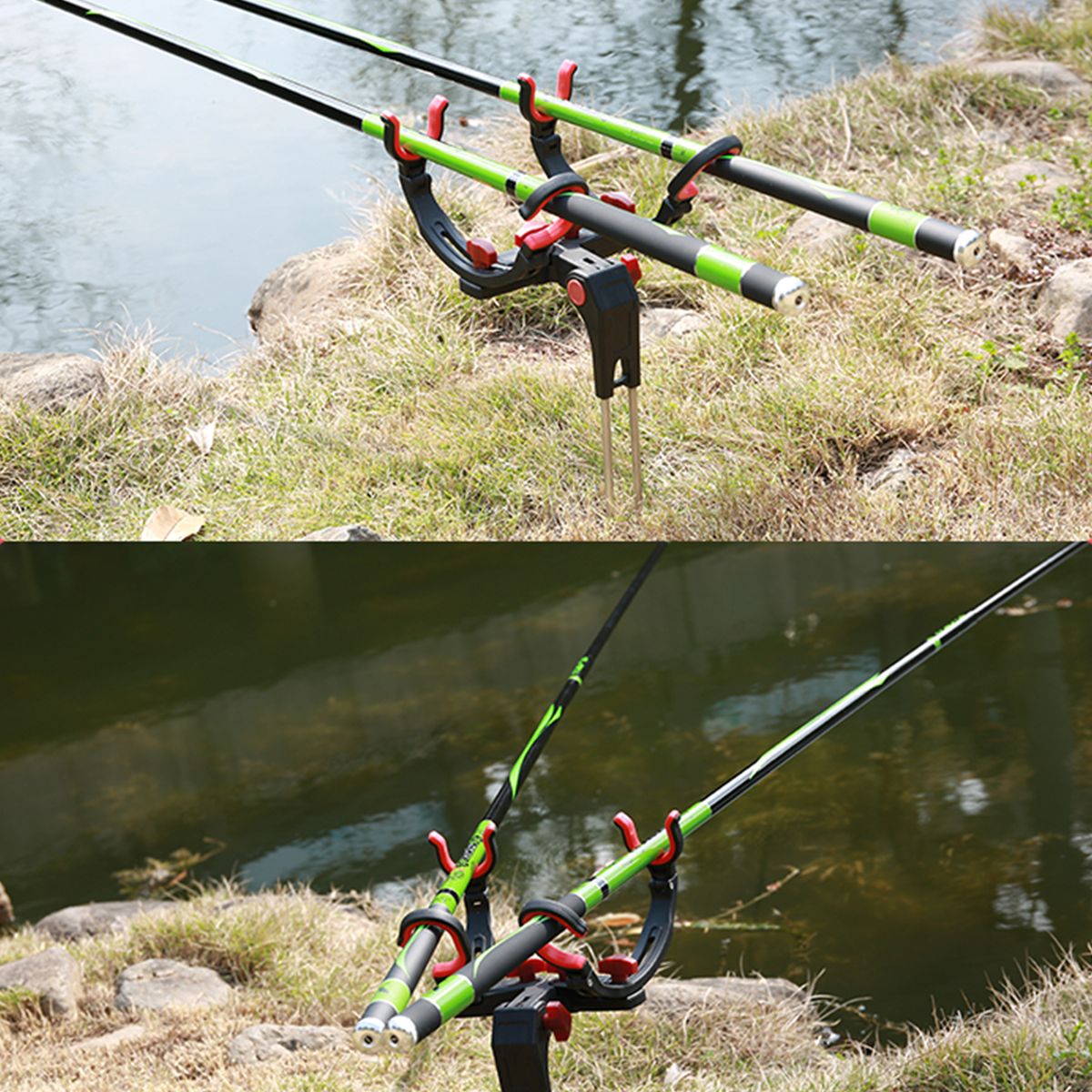 Adjustable Fishing Rod Stand Fishing Pole Holder Bank Stick