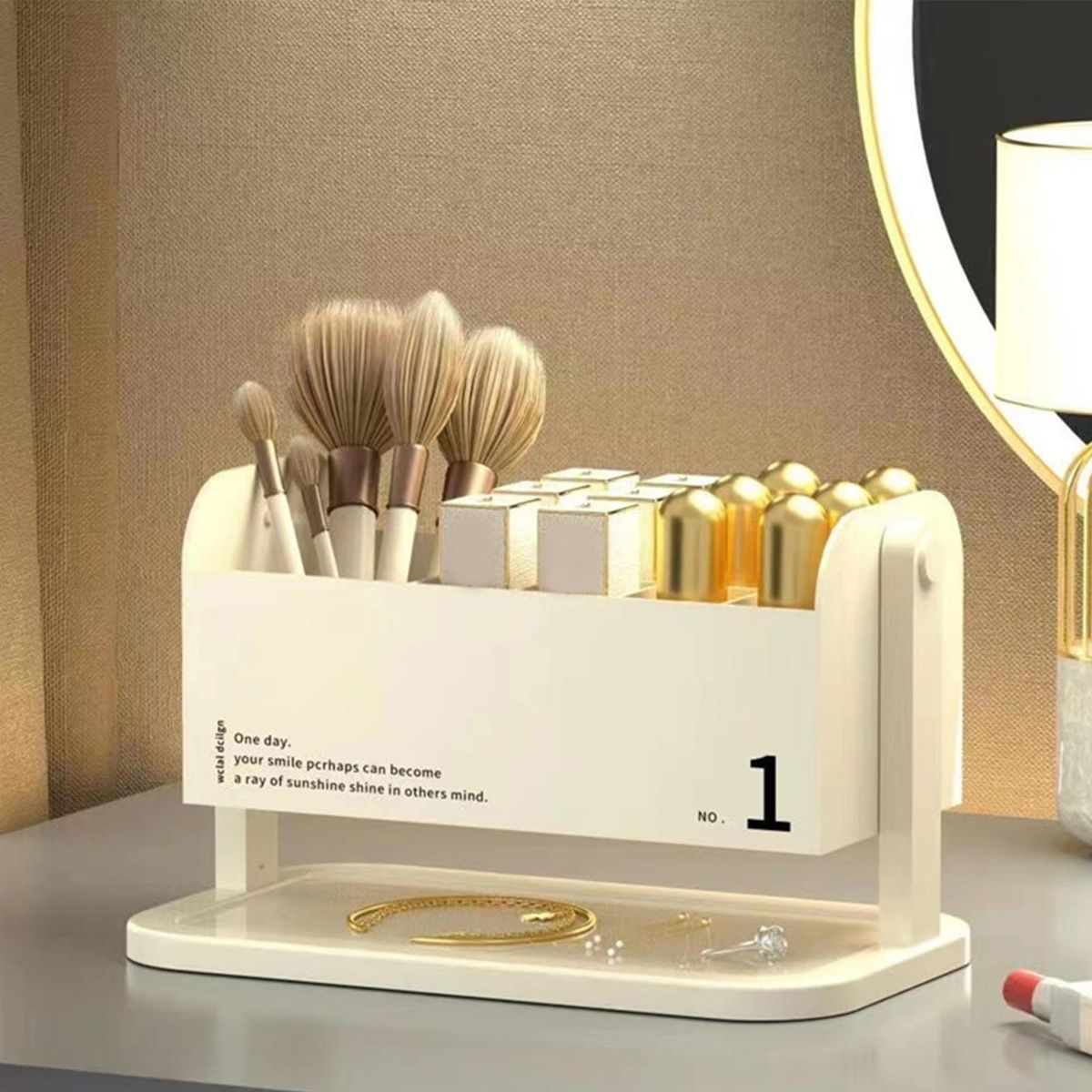 Cosmetic Storage Box Clear Cosmetic Storage Organizer Milky White