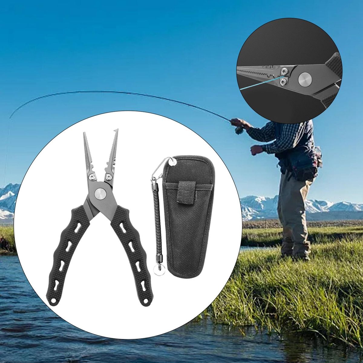 Portable  Pliers Split Ring Hook Remover Muti Function Black