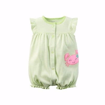 Baby Girls 1-Piece Applique Snap-Up