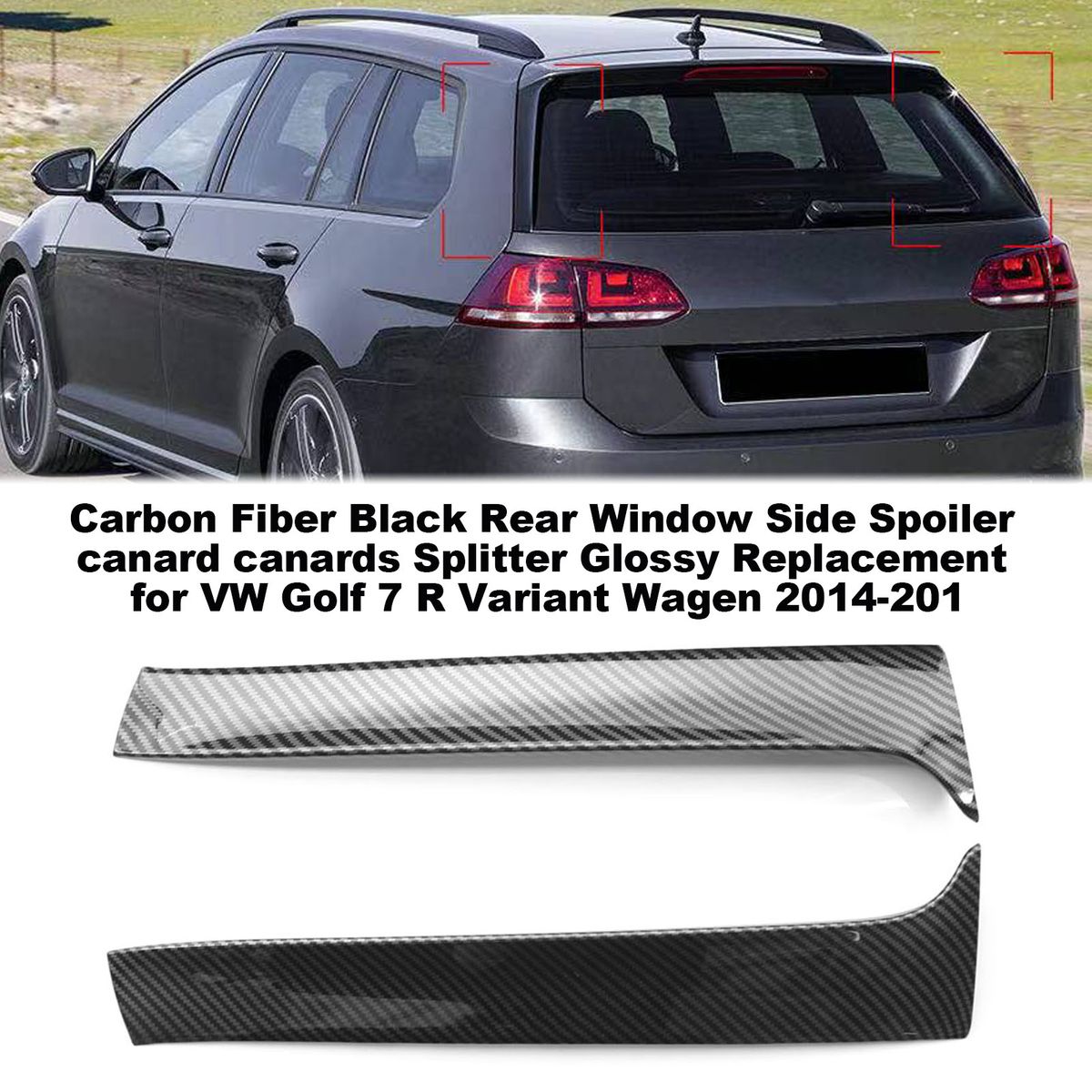 Carbon Fiber Black Rear Window Side Spoiler Canard Canards