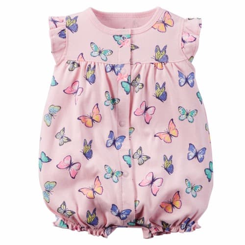 Girls Butterfly Print Romper