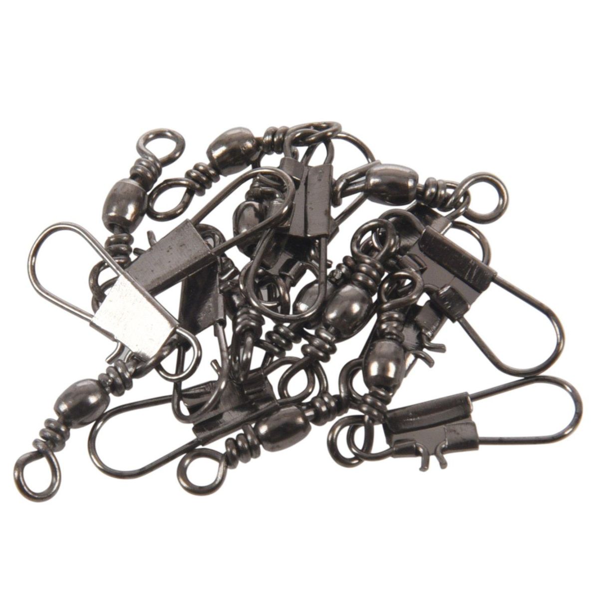 10x Metal Fishing Line to Hook Swivel Connectors Dark Gray