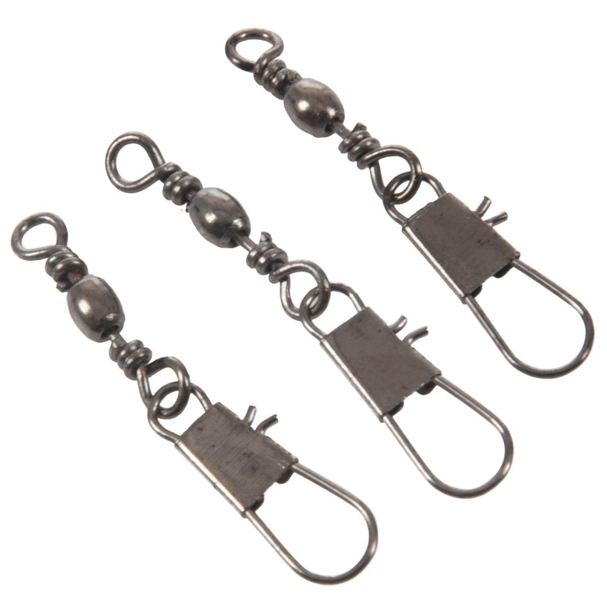 10x Metal Fishing Line to Hook Swivel Connectors Dark Gray