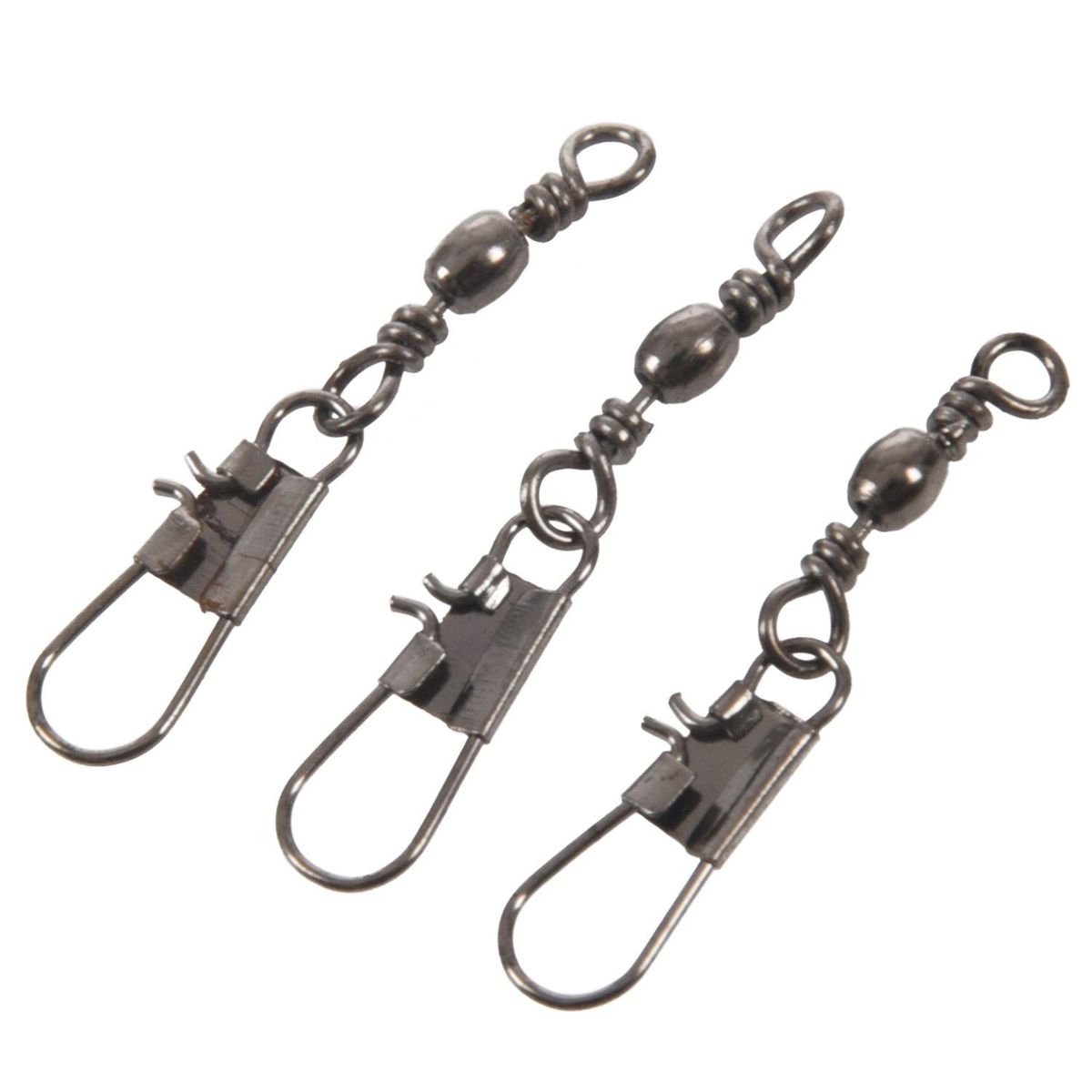 10x Metal Fishing Line to Hook Swivel Connectors Dark Gray