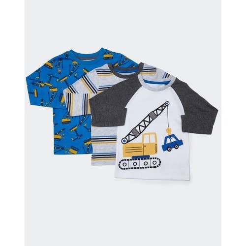 Digger Long Sleeve Top- Pack Of 3