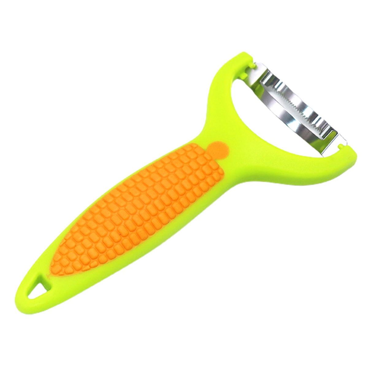 Non-slip Handle Corn Peeler Stainless Steel Corn Peeler with Non-slip Green