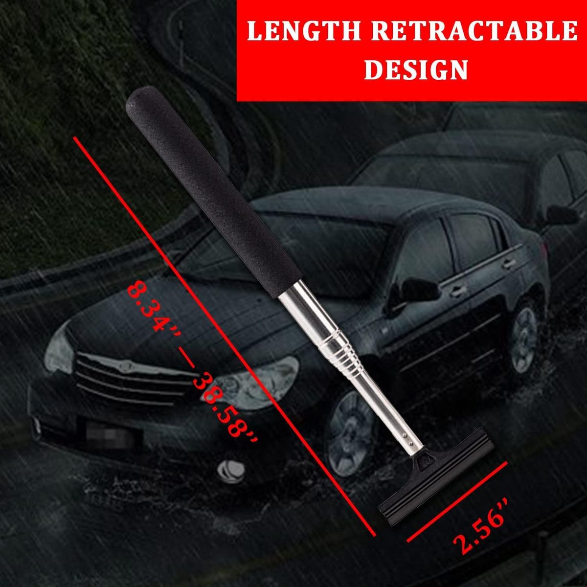Car Retractable Rearview Mirror Wiper Adjustable Car Rearview Door Mirror Brush Mirror Wiper with Layered Brush Head