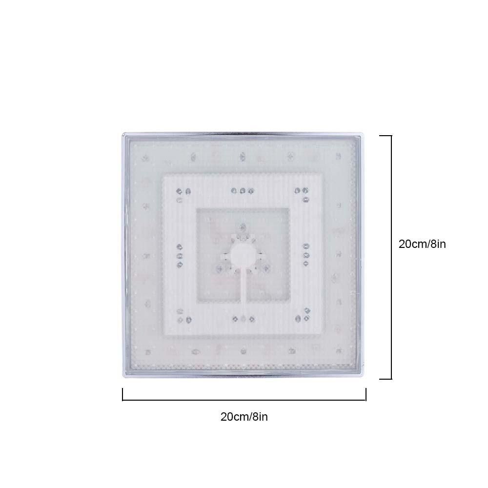 LED Rainfall Shower Head Square Shower Head Automatically RGB Color-Changing Temperature Sensor Showerhead for Bathroom