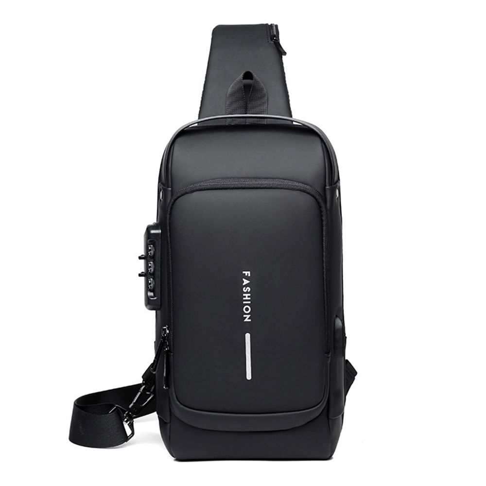 Men Sling Bag Pack With Lock Waterproof Anti-theft Chest