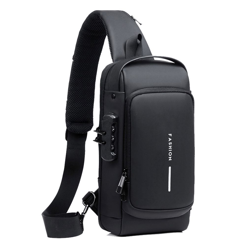 Men Sling Bag Pack With Lock Waterproof Anti-theft Chest