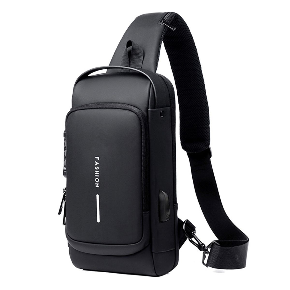 Men Sling Bag Pack With Lock Waterproof Anti-theft Chest