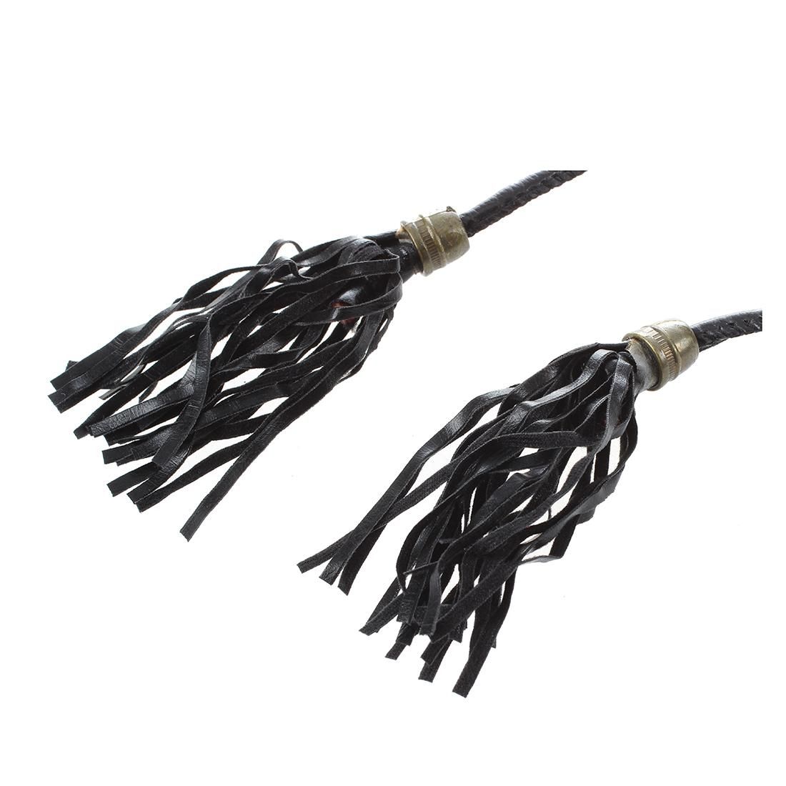 Soft Faux Leather Tassel Decor Self Tie Skinny Waist Belt