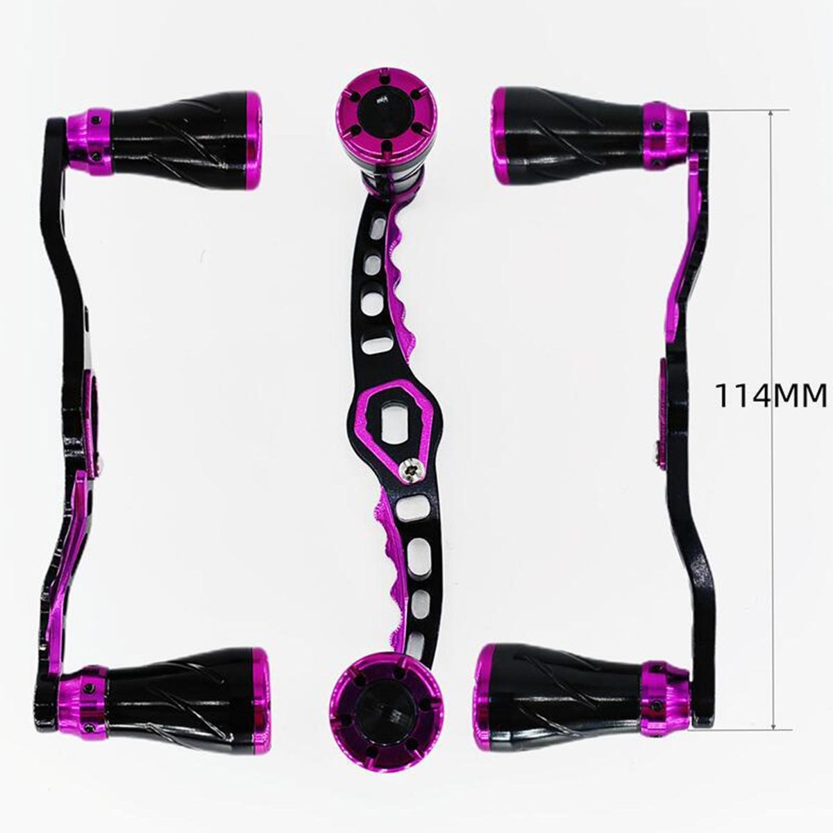 1 Set Raft Wheel Rocker Heavy Duty Fishing Reel Grip Handle Purple