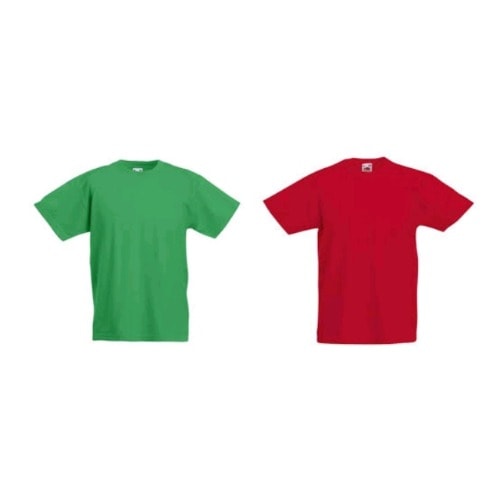 Set Of  2 Kids Unisex T-shirts  - Red And Green
